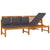 Day Bed with Grey Cushion 200x60x75 cm Solid Wood Acacia