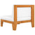 Sectional Corner Sofa & Cream White Cushions Solid Acacia Wood
