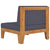 Sectional Middle Sofa with Dark Grey Cushions Solid Acacia Wood