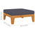 Sectional Footrest with Dark Grey Cushion Solid Acacia Wood