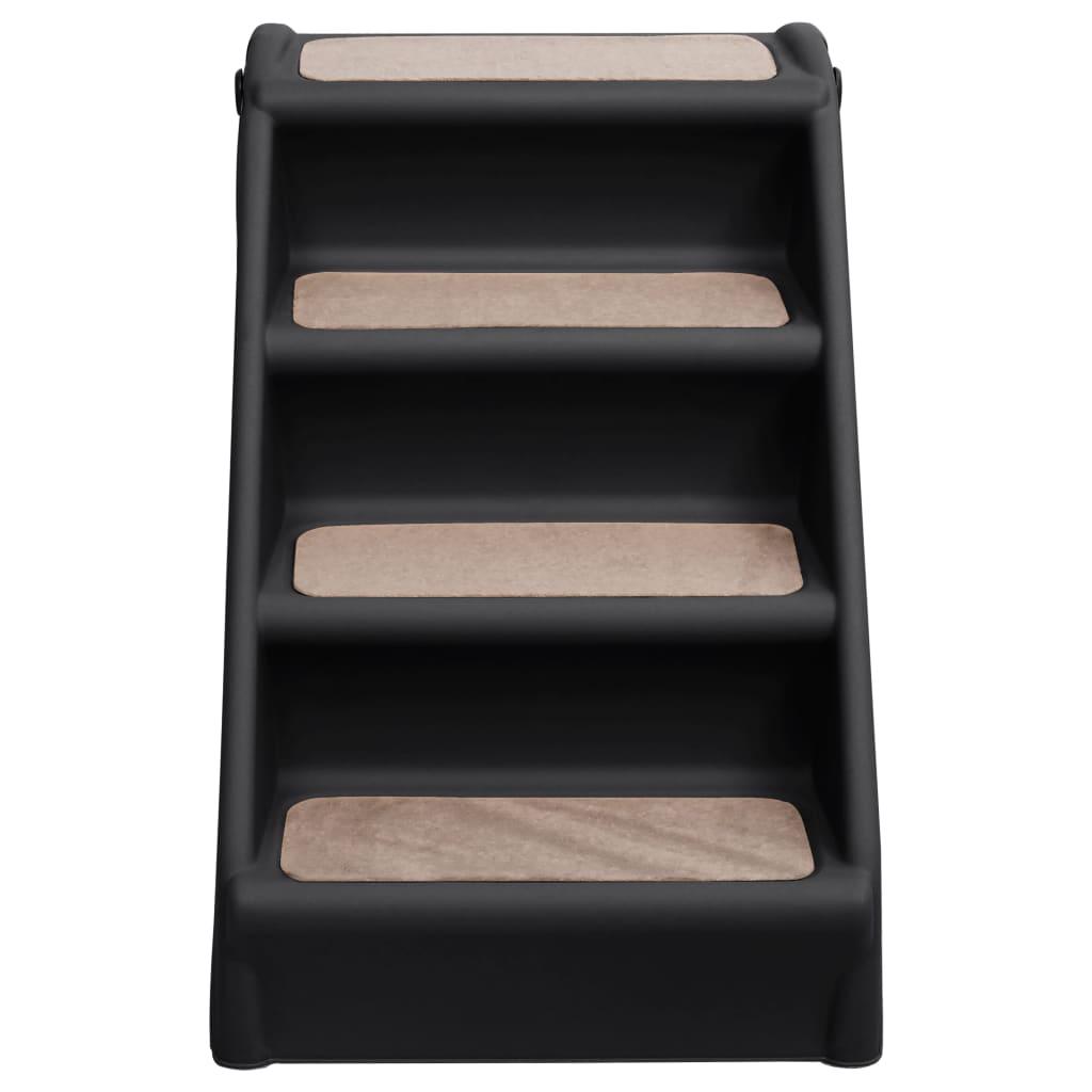 Folding Dog Stairs Black 62x40x49.5 cm