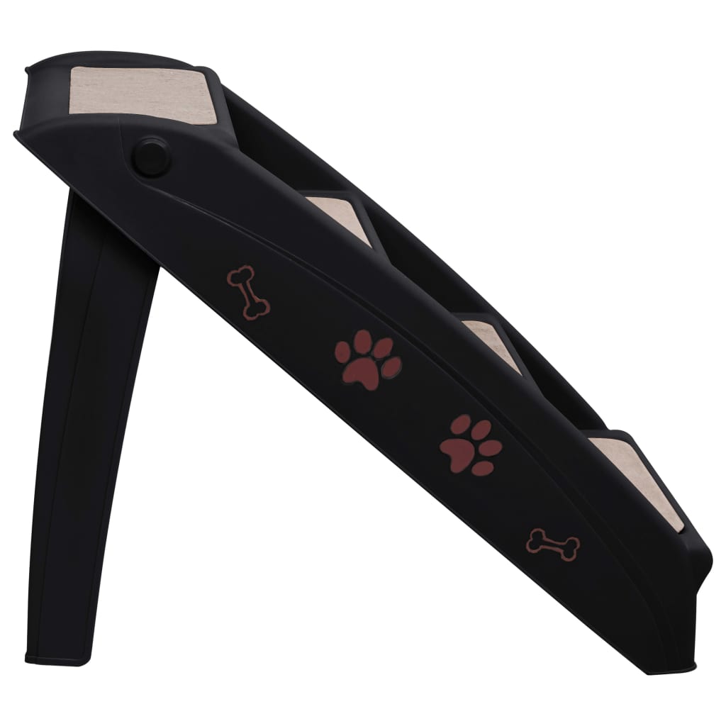 Folding Dog Stairs Black 62x40x49.5 cm