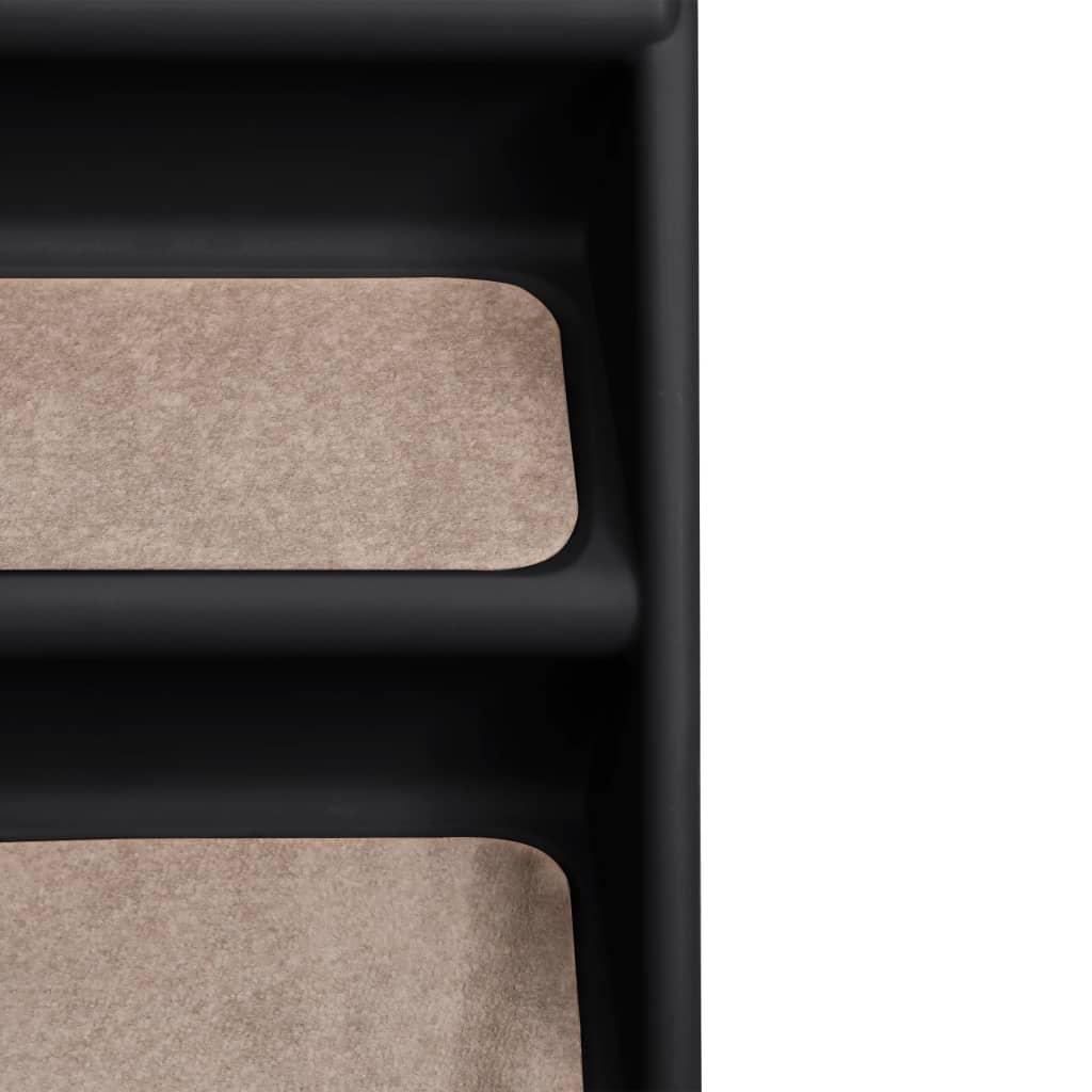 Folding Dog Stairs Black 62x40x49.5 cm