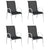 Stackable Garden Chairs 4 pcs Steel and Textilene Black