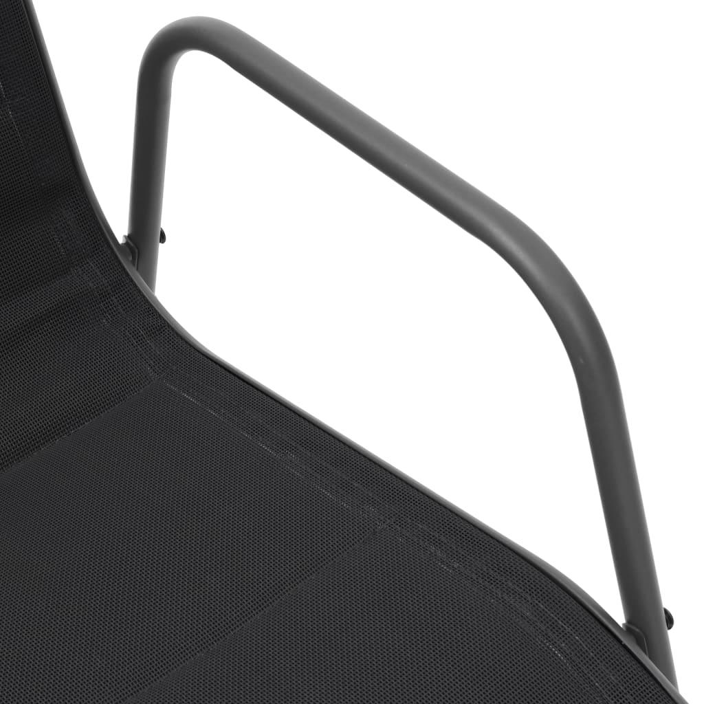 Stackable Garden Chairs 4 pcs Steel and Textilene Black