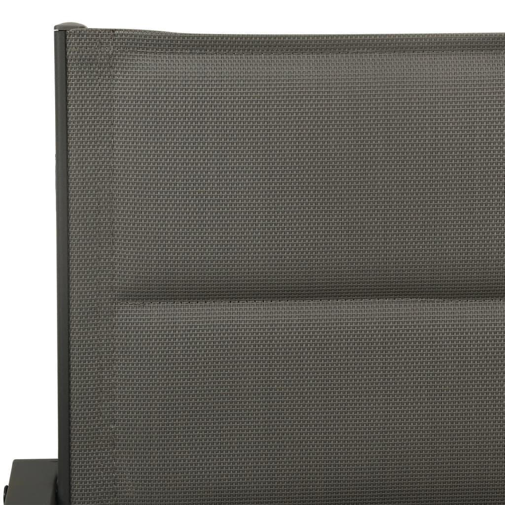 Garden Chairs 2 pcs Textilene and Steel Grey and Anthracite