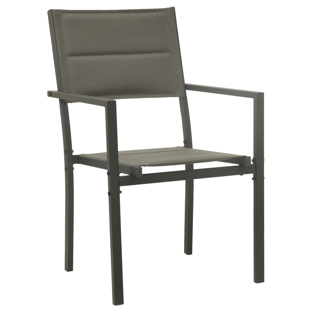 Garden Chairs 4 pcs Textilene and Steel Grey and Anthracite
