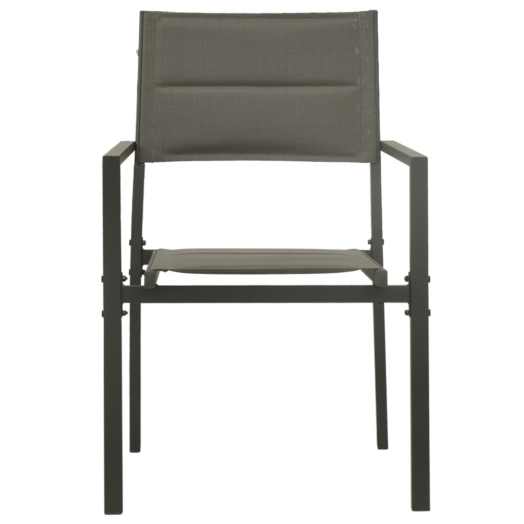 Garden Chairs 4 pcs Textilene and Steel Grey and Anthracite