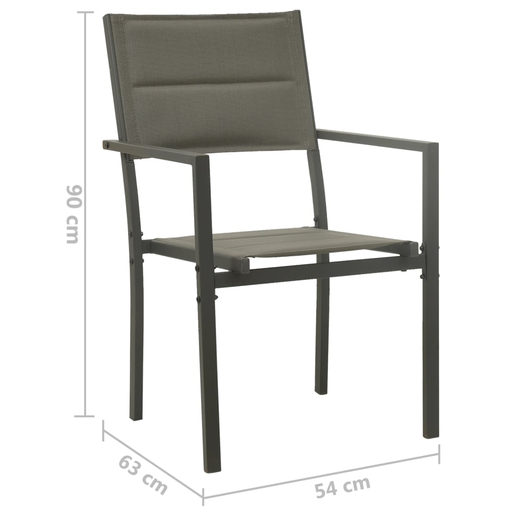 Garden Chairs 4 pcs Textilene and Steel Grey and Anthracite