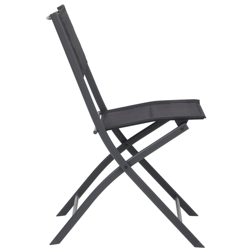 Folding Outdoor Chairs 4 pcs Steel and Textilene