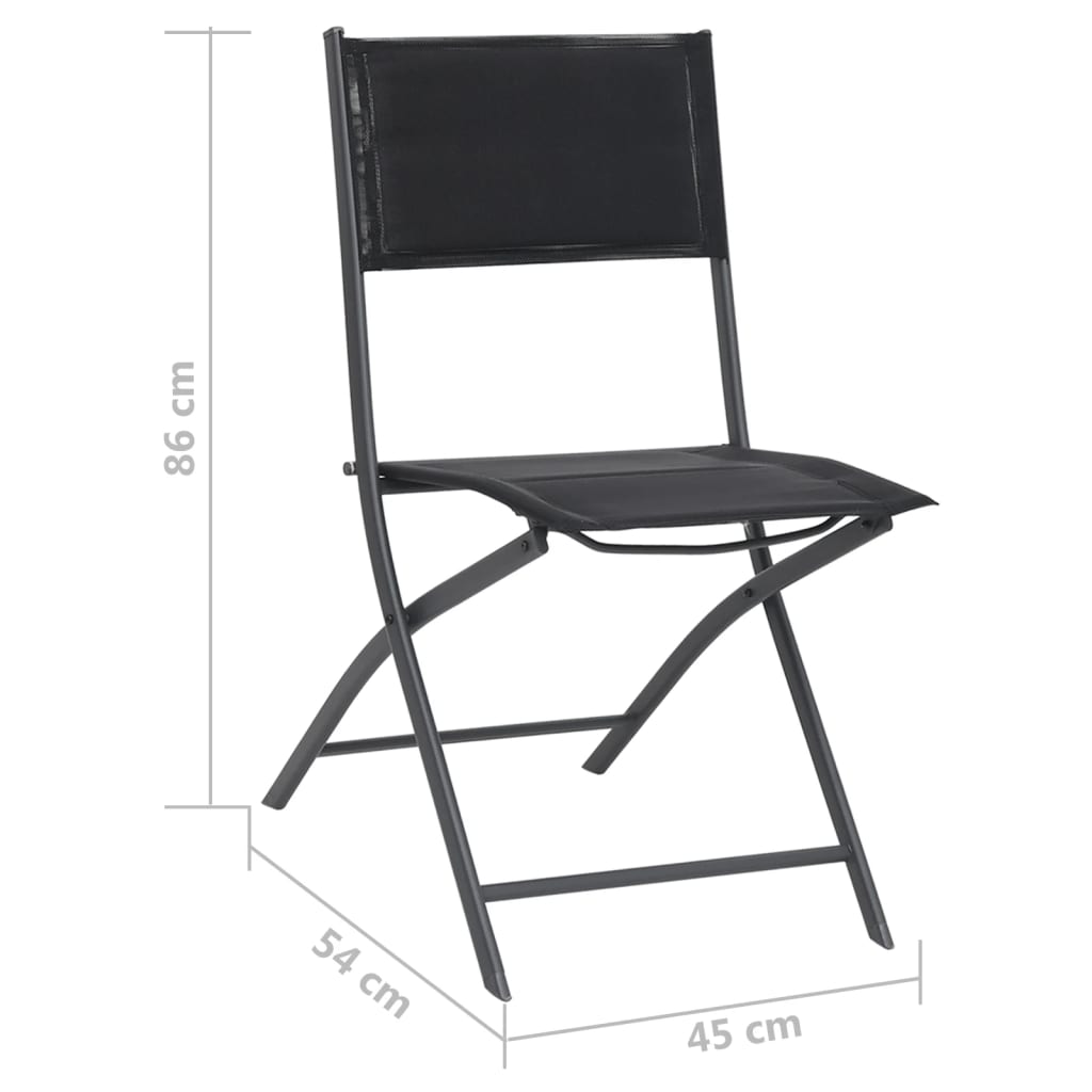 Folding Outdoor Chairs 4 pcs Steel and Textilene