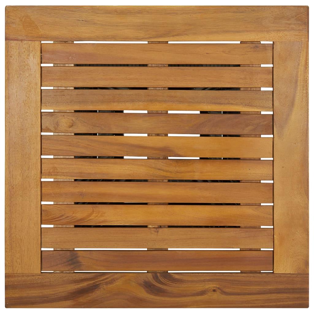 Bar Table Grey 60x60x110 cm Poly Rattan and Solid Acacia Wood