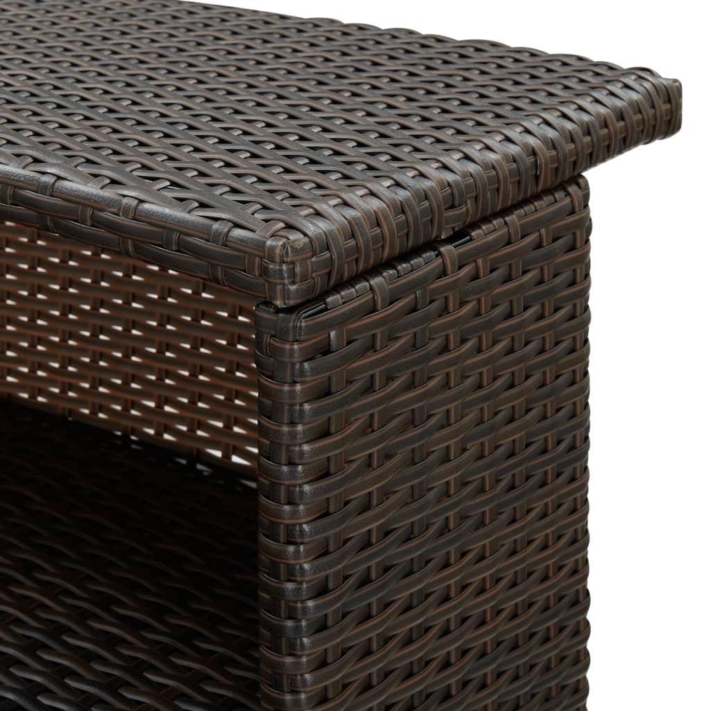 Garden Bar Table Brown 120x55x110 cm Poly Rattan