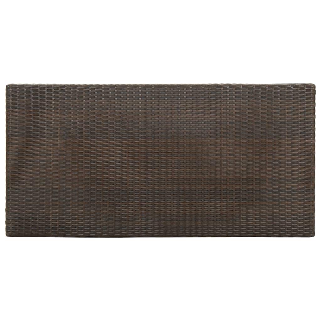Bar Table with Storage Rack Brown 120x60x110 cm Poly Rattan