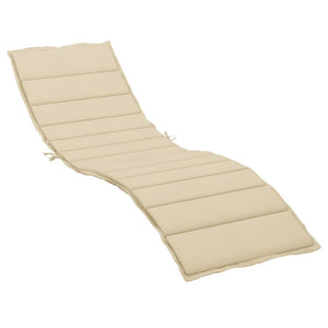 Sun Lounger Cushion Beige 200x50x3cm Oxford Fabric