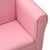 Children Sofa with Stool Pink Faux Leather
