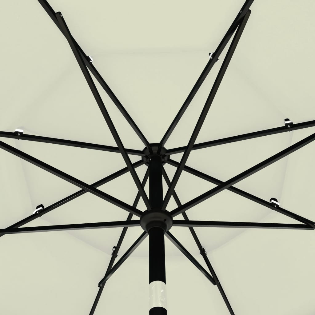 3-Tier Garden Parasol with Aluminium Pole Sand 3.5 m