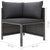 Sectional Corner Sofa with Cushions Grey Poly Rattan