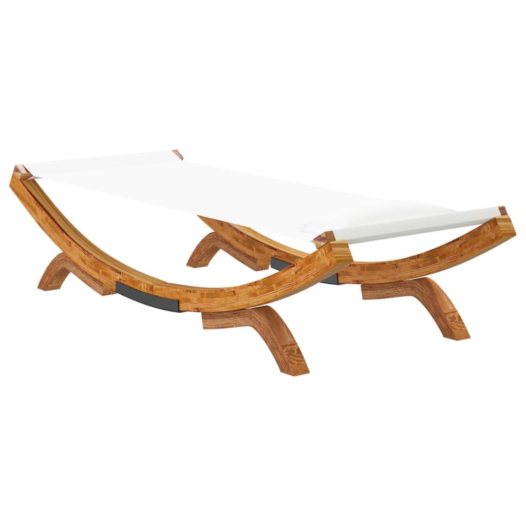 Outdoor Lounge Bed 100x188.5x44 cm Solid Bent Wood Cream