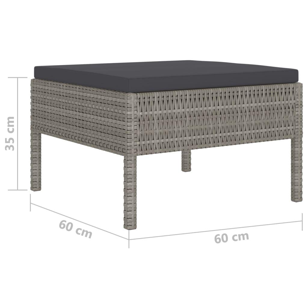 4 Piece Garden Lounge Set with Cushions Poly Rattan Grey