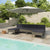 6 Piece Garden Lounge Set with Cushions Poly Rattan Grey
