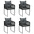 Outdoor Chairs 4 pcs with Pillows Poly Rattan Black