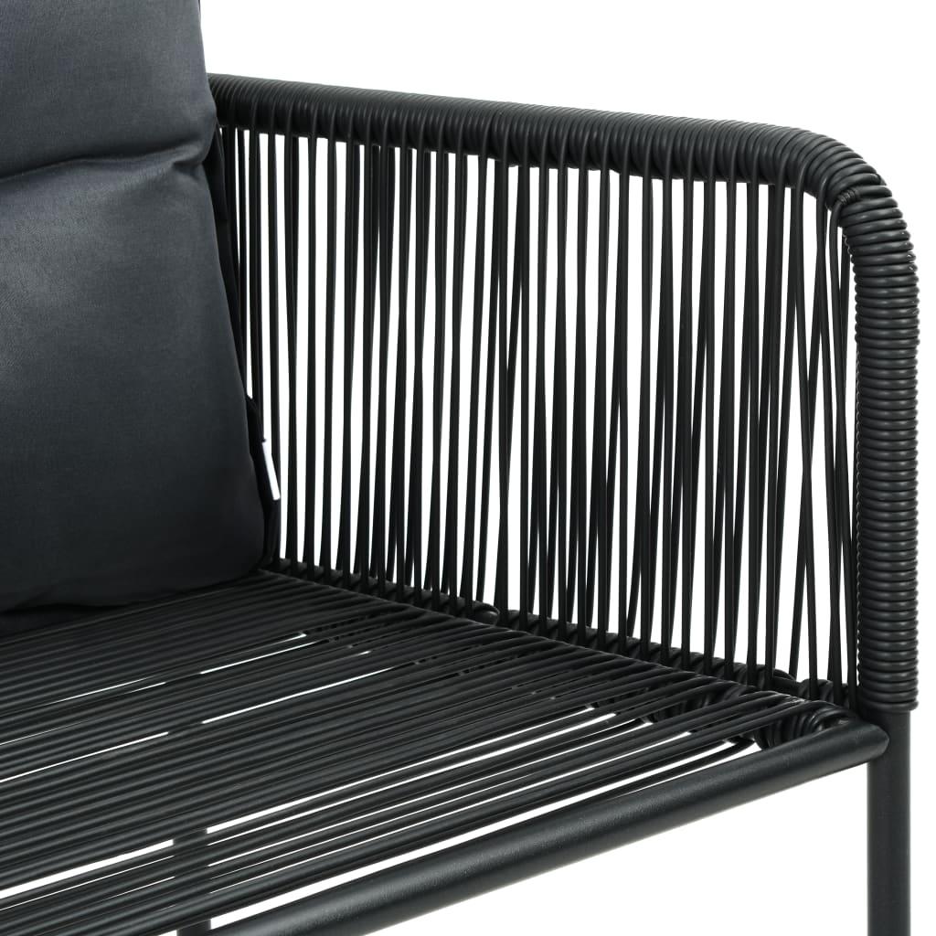 Outdoor Chairs 6 pcs with Pillows Poly Rattan Black