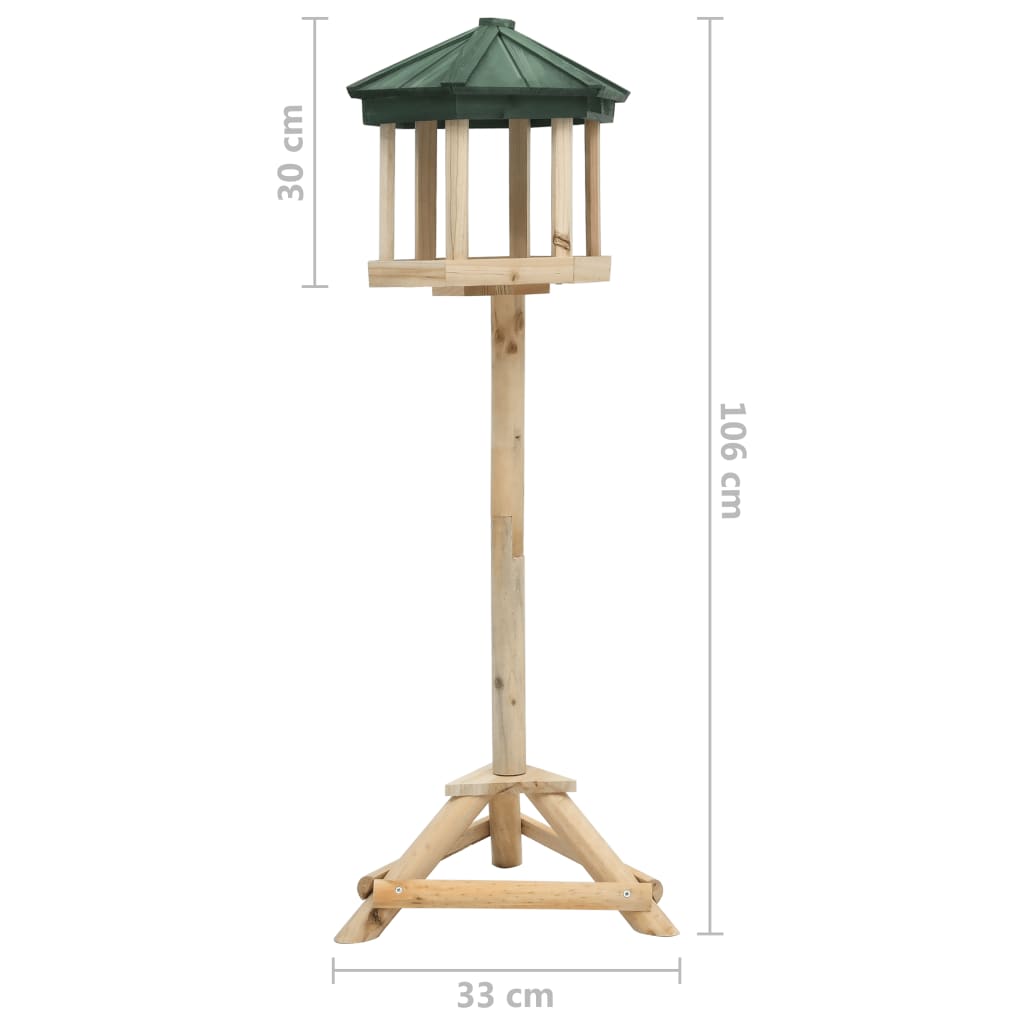 Standing Bird Feeder Solid Firwood 33x110 cm
