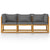 3-Seater Garden Sofa with Cushion Solid Acacia Wood
