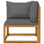3-Seater Garden Sofa with Cushion Solid Acacia Wood