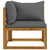 3-Seater Garden Sofa with Cushion Solid Acacia Wood