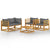 5 Piece Garden Lounge Set with Cushion Solid Acacia Wood