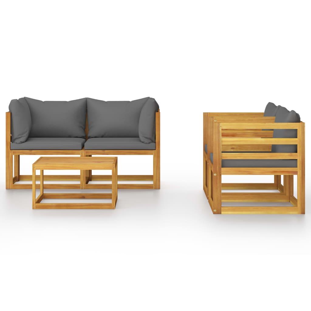 5 Piece Garden Lounge Set with Cushion Solid Acacia Wood