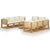 9 Piece Garden Lounge Set with Cushion Cream Solid Acacia Wood