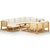 10 Piece Garden Lounge Set with Cushion Cream Solid Acacia Wood