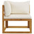 10 Piece Garden Lounge Set with Cushion Cream Solid Acacia Wood