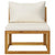 10 Piece Garden Lounge Set with Cushion Cream Solid Acacia Wood