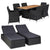 9 Piece Outdoor Dining Set Poly Rattan Black