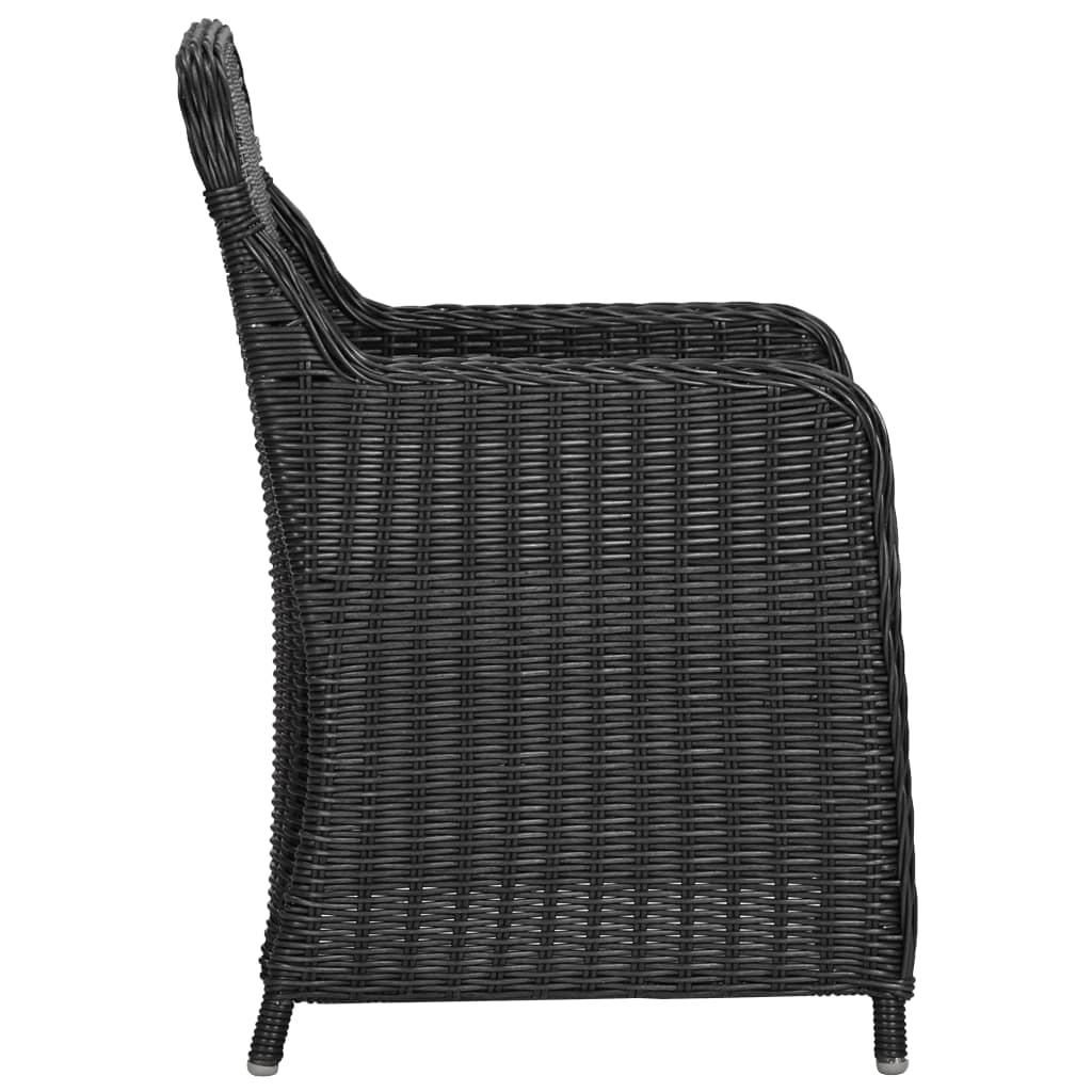 9 Piece Outdoor Dining Set Poly Rattan Black