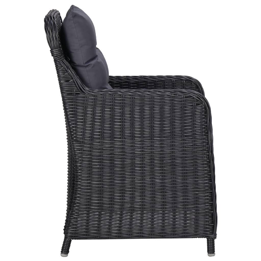 11 Piece Outdoor Dining Set Poly Rattan Black