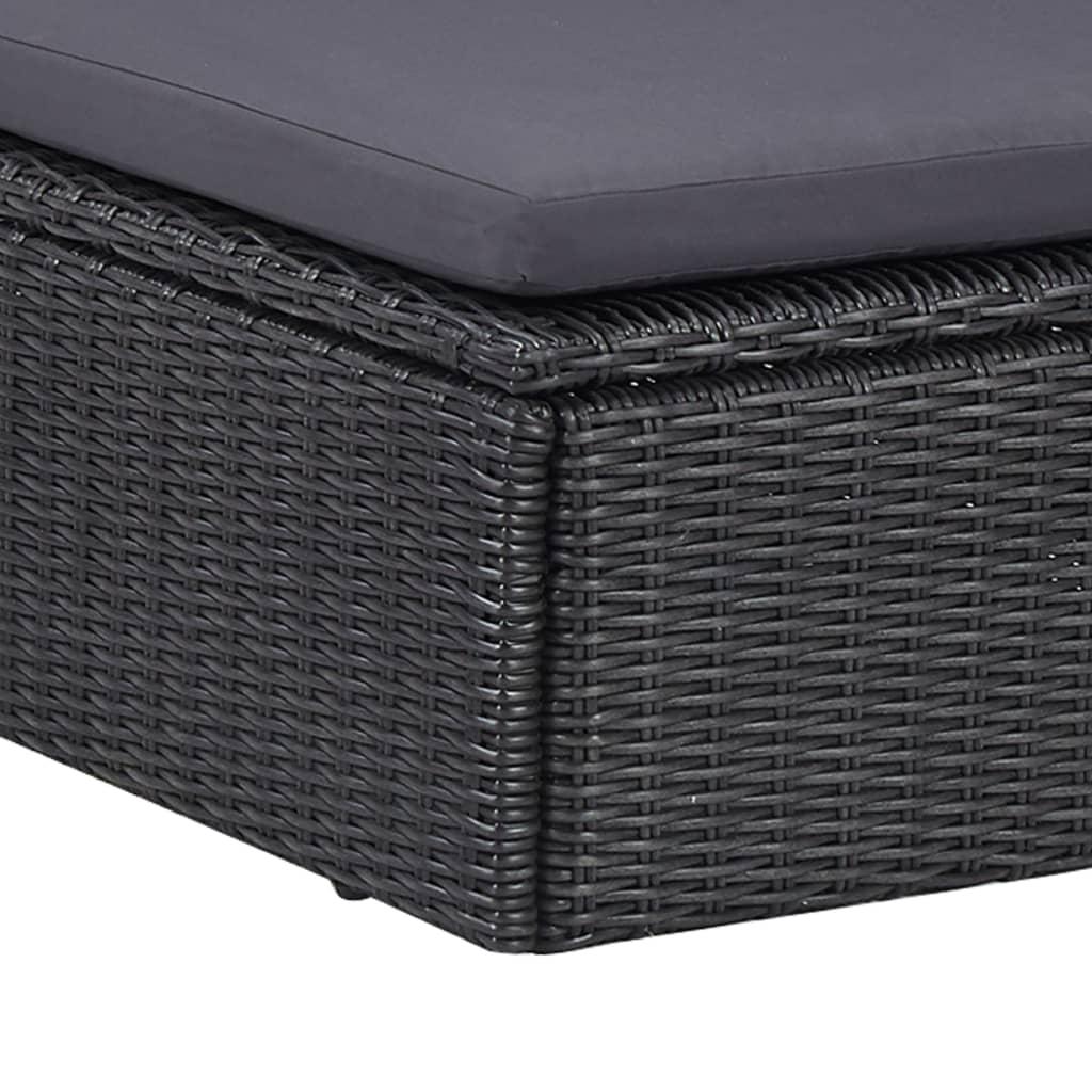 11 Piece Outdoor Dining Set Poly Rattan Black