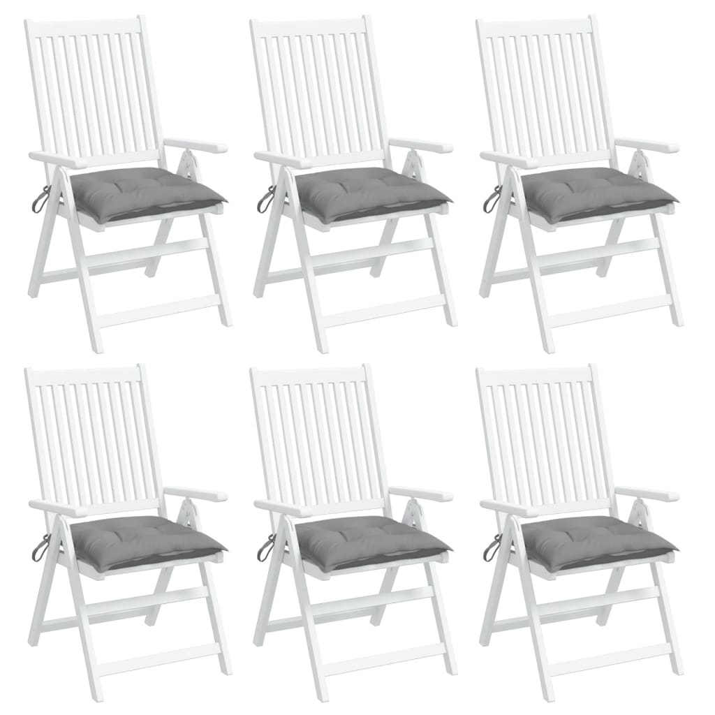Chair Cushions 6 pcs Grey 40x40x7 cm Oxford Fabric
