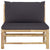 Garden Middle Sofa with Dark Grey Cushions Bamboo