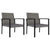 Garden Dining Chairs 2 pcs Poly Rattan Grey