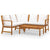 4 Piece Garden Lounge Set with Cushion Cream Solid Acacia Wood