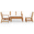 5 Piece Garden Lounge Set with Cushion Cream Solid Acacia Wood