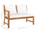 4 Piece Garden Lounge Set with Cushion Cream Solid Acacia Wood