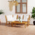 4 Piece Garden Lounge Set with Cushion Cream Solid Acacia Wood