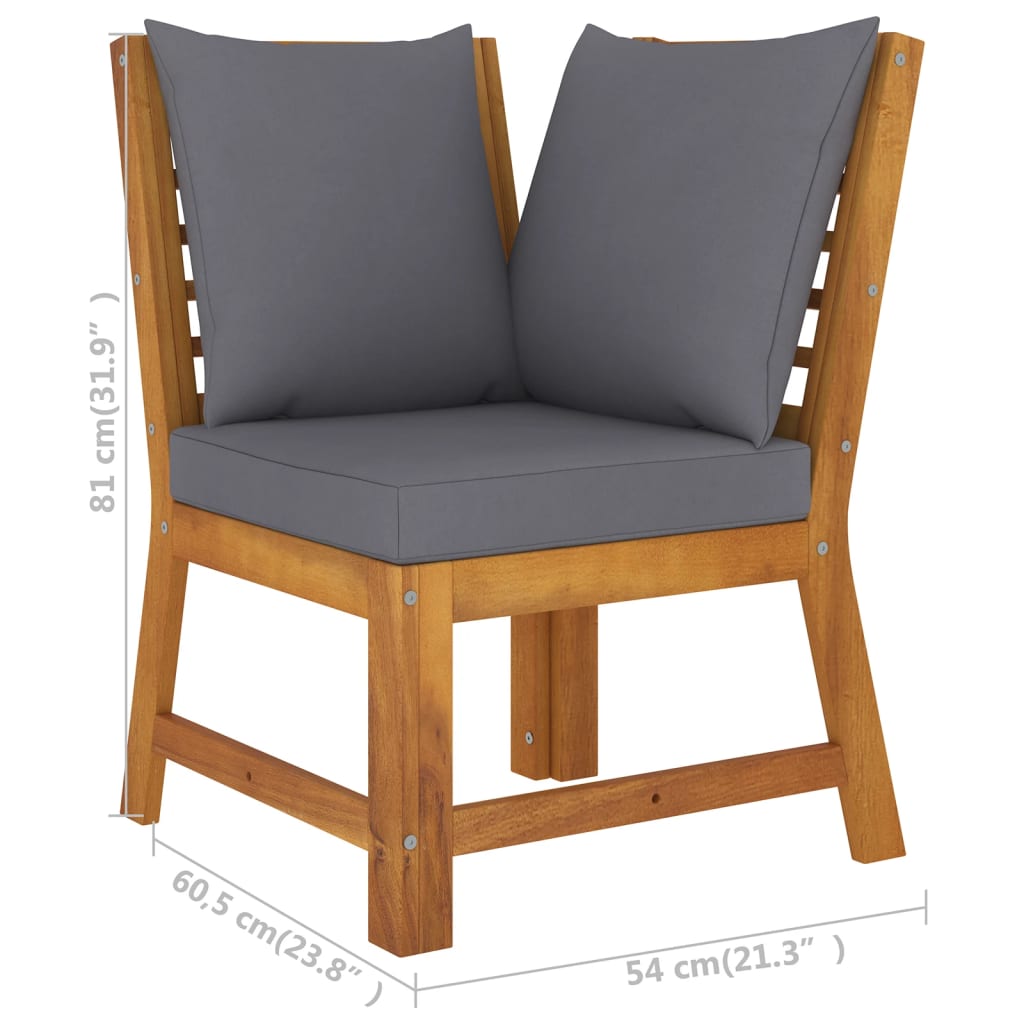 4 Piece Garden Lounge Set with Cushion Solid Acacia Wood