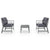 3 Piece Garden Lounge Set with Cushion Solid Acacia Wood Grey